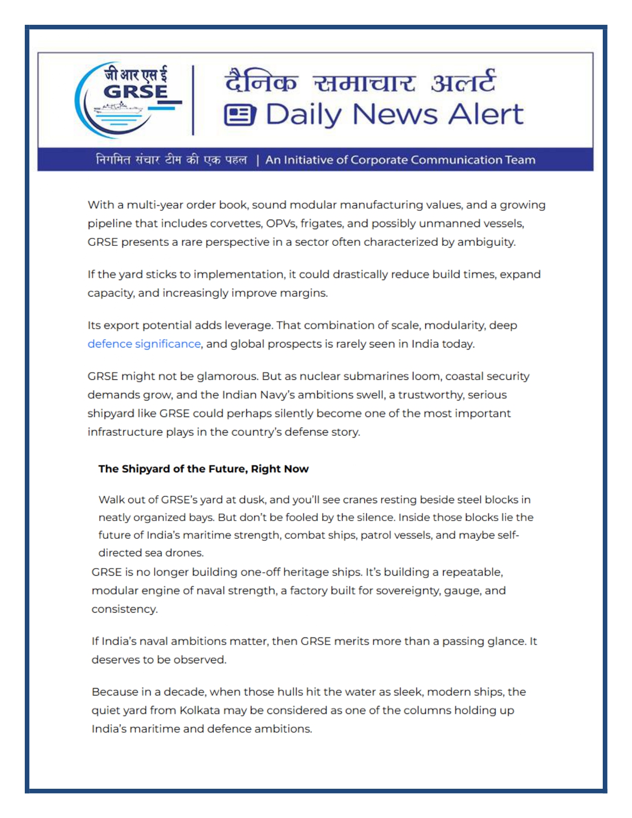  Press Coverage: 08 DEC 25: FINANCIAL EXPRESS 